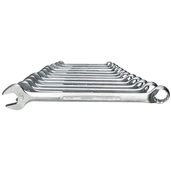 Combination Wrench Set, 12 pcs., 6-19mm, SAE or Metric: Metric